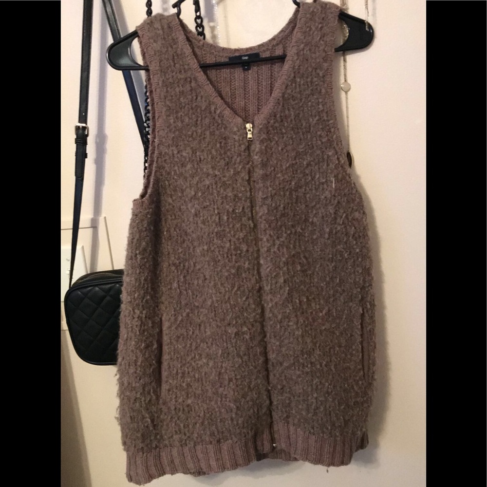 Fuzzy vest from gap